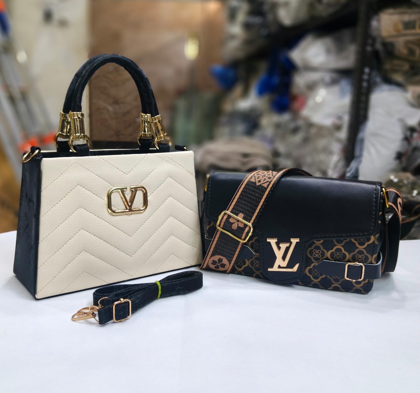 2 PCS COMBO SET*  *NEW ARRIVAL*  HANDY+SLING  ONE MAIN COMPARTMENT   LADY CROSSBODY SLING   *SIZE 8/6 ,9/6 INCH*