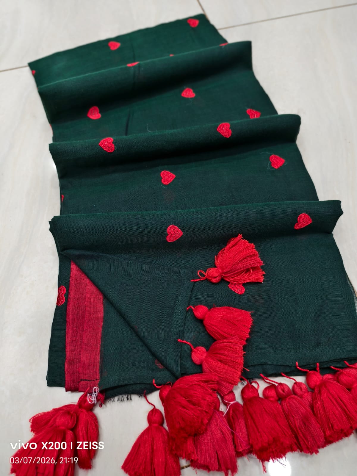 LOVE EMBROIDERY COTTON SAREE