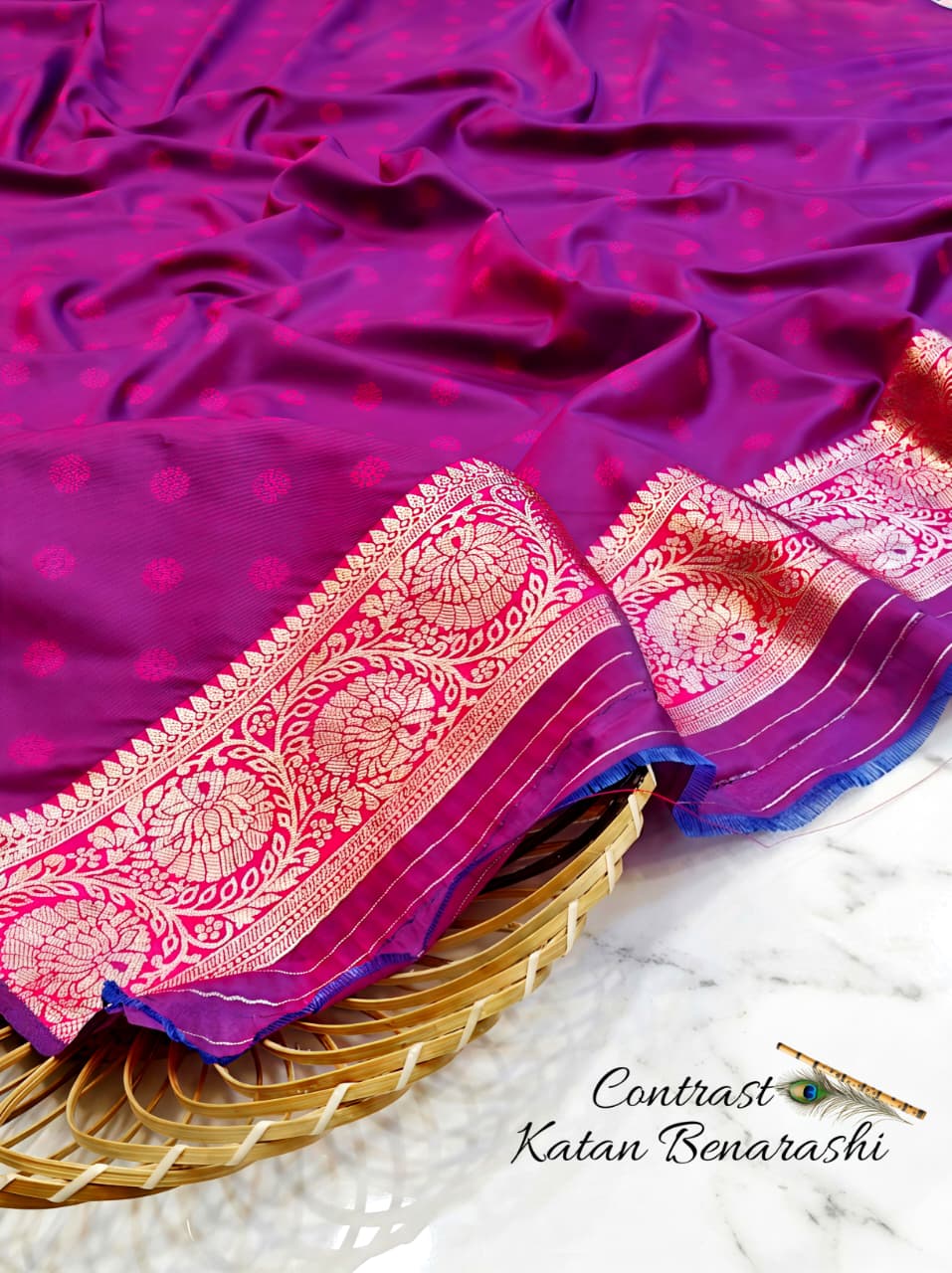 CONTRAST BRIDAL BEANARASI SAREE