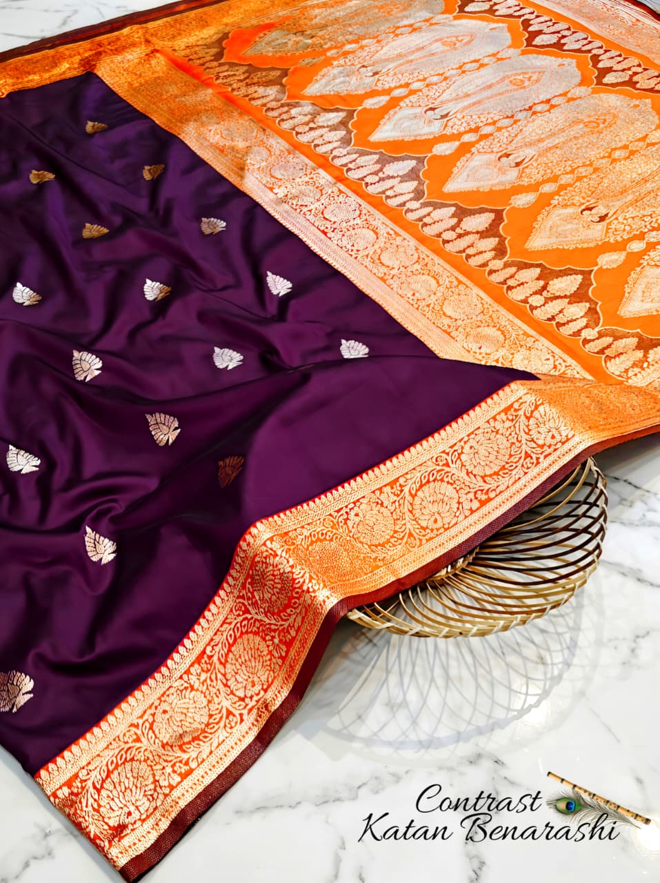 CONTRAST BRIDAL BEANARASI SAREE