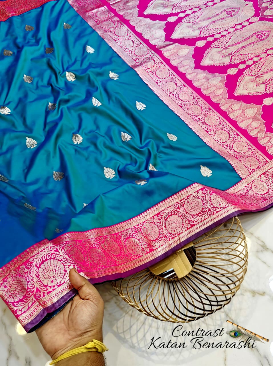 CONTRAST BRIDAL BEANARASI SAREE