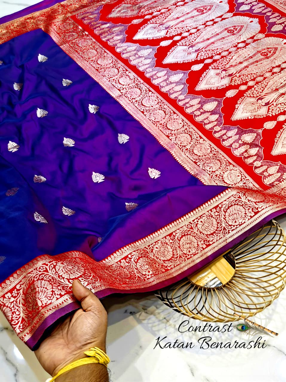 CONTRAST BRIDAL BEANARASI SAREE