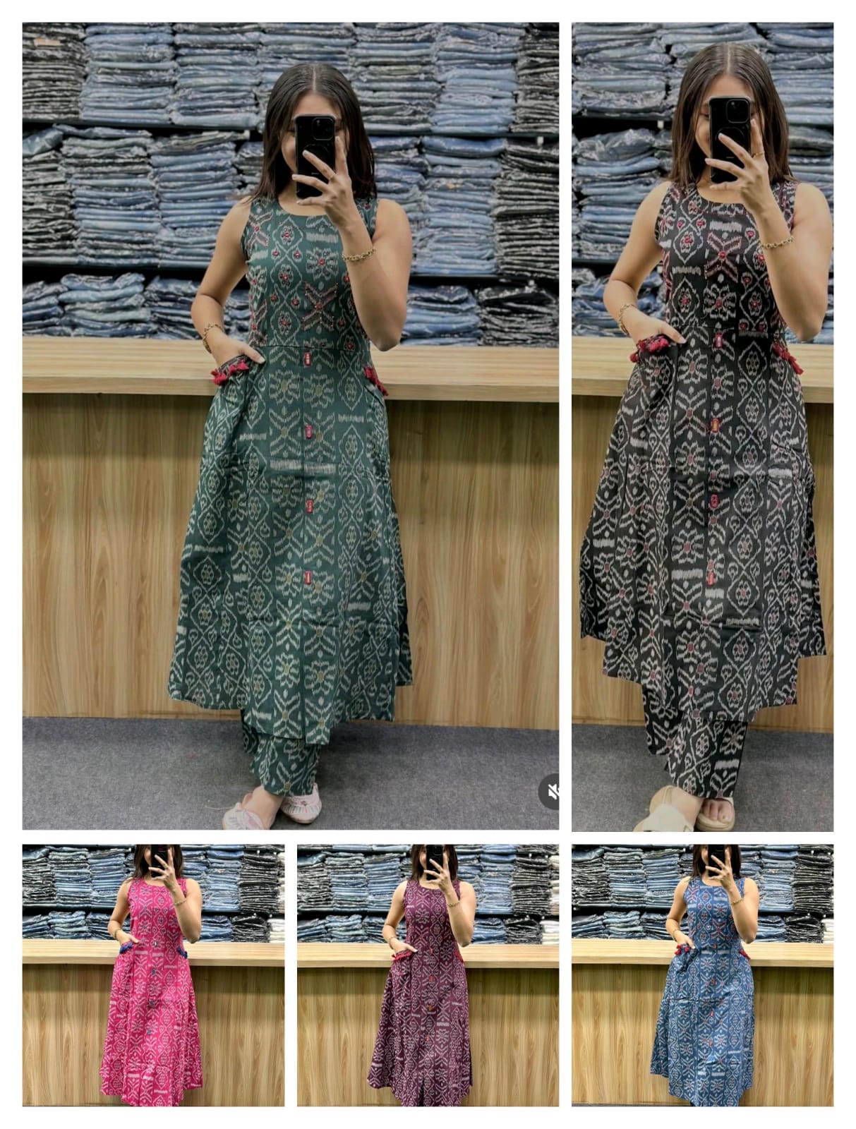 Pure fine Cotton fabric Hand Work Kurti