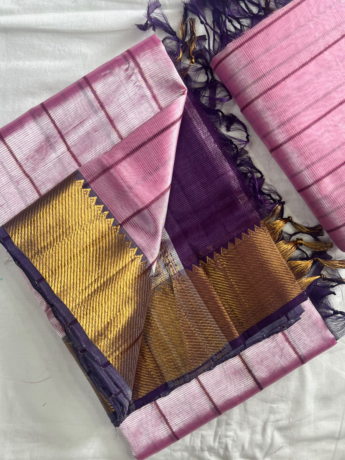 PURE MANGALGIRI SILK SAREES WITH MATCHING BLOUSE
