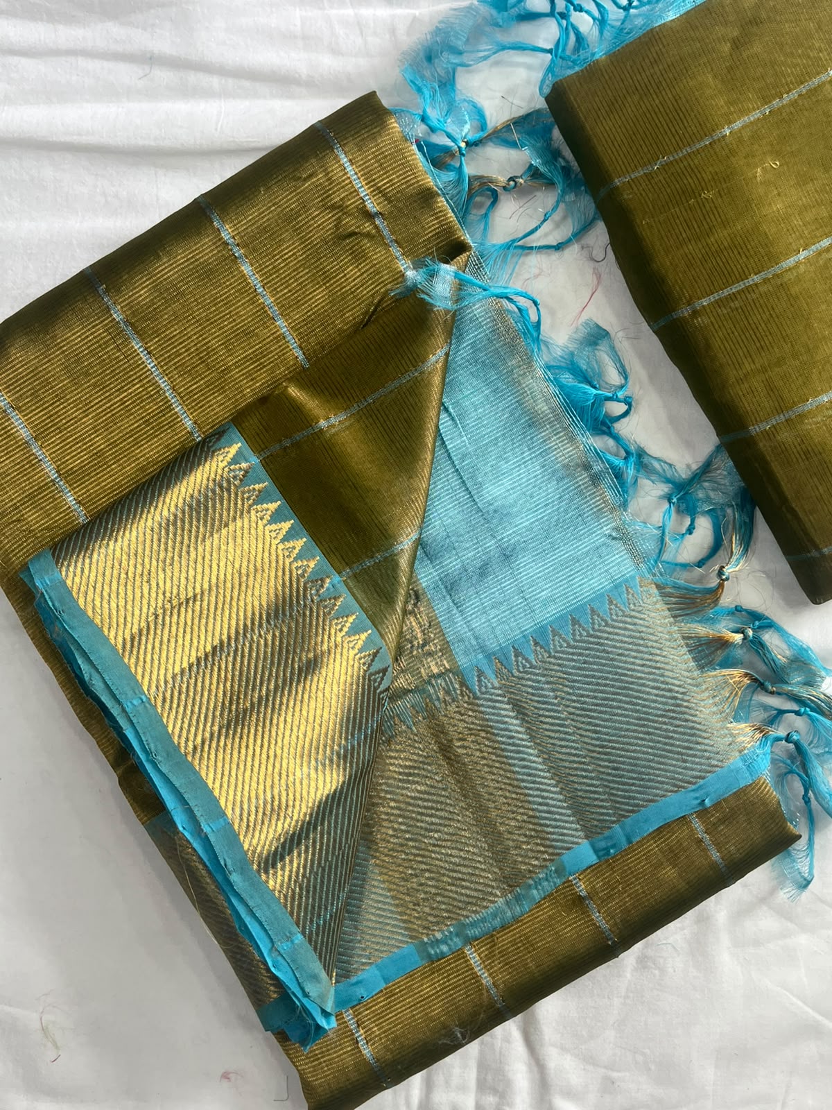 PURE MANGALGIRI SILK SAREES WITH MATCHING BLOUSE