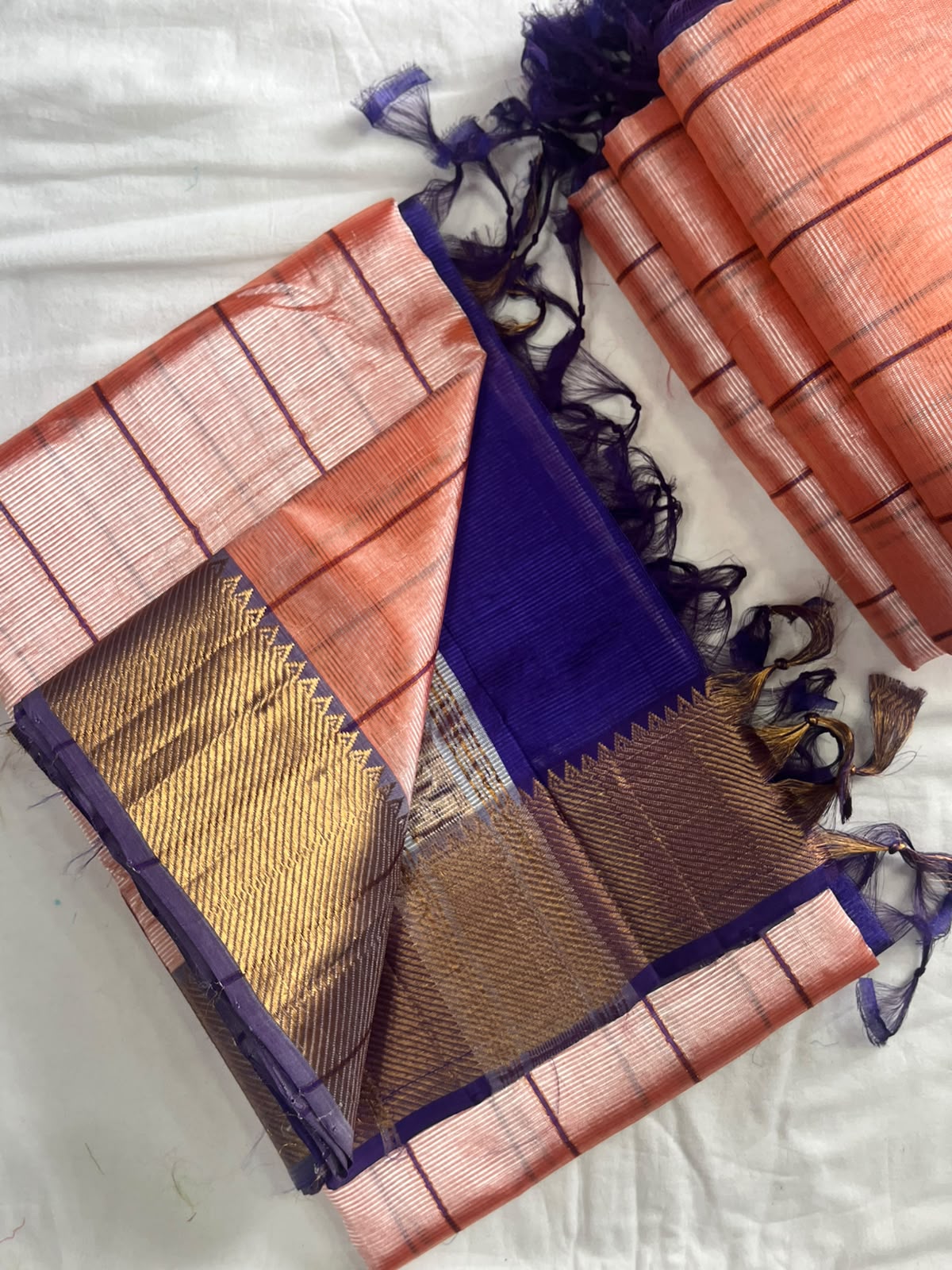 PURE MANGALGIRI SILK SAREES WITH MATCHING BLOUSE