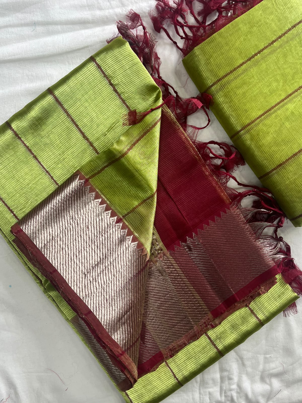 PURE MANGALGIRI SILK SAREES WITH MATCHING BLOUSE