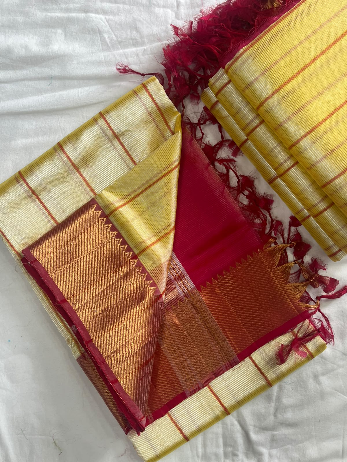 PURE MANGALGIRI SILK SAREES WITH MATCHING BLOUSE