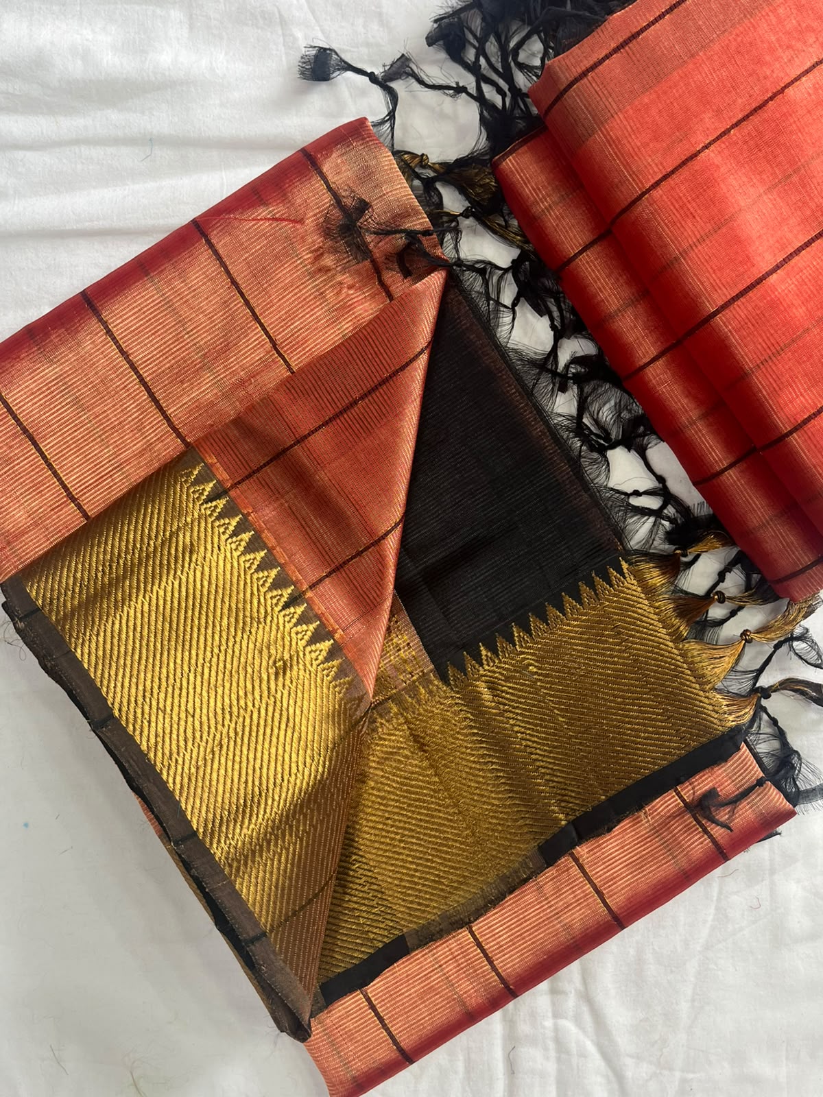 PURE MANGALGIRI SILK SAREES WITH MATCHING BLOUSE