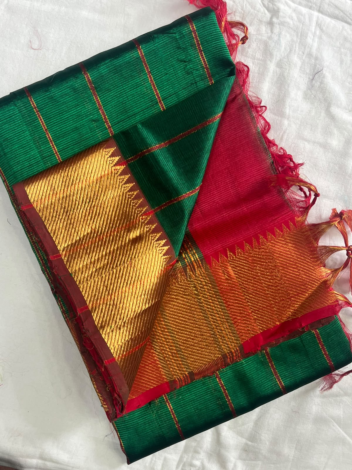PURE MANGALGIRI SILK SAREES WITH MATCHING BLOUSE