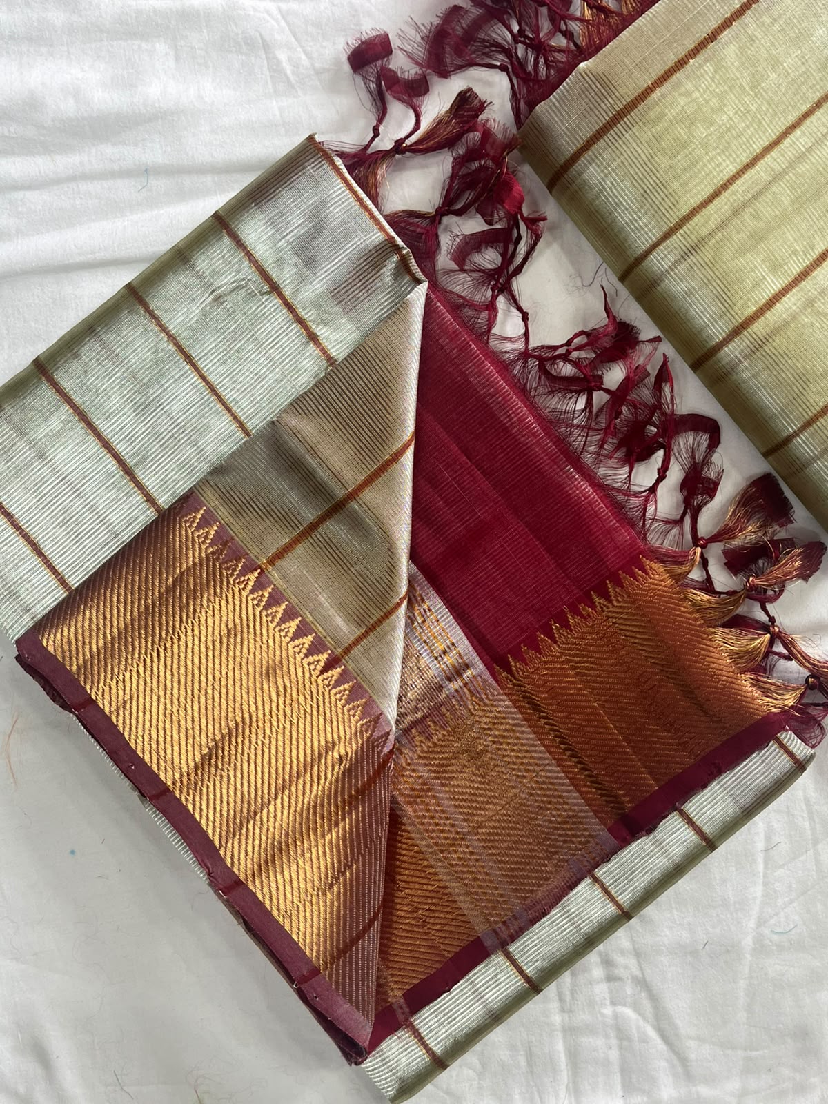 PURE MANGALGIRI SILK SAREES WITH MATCHING BLOUSE