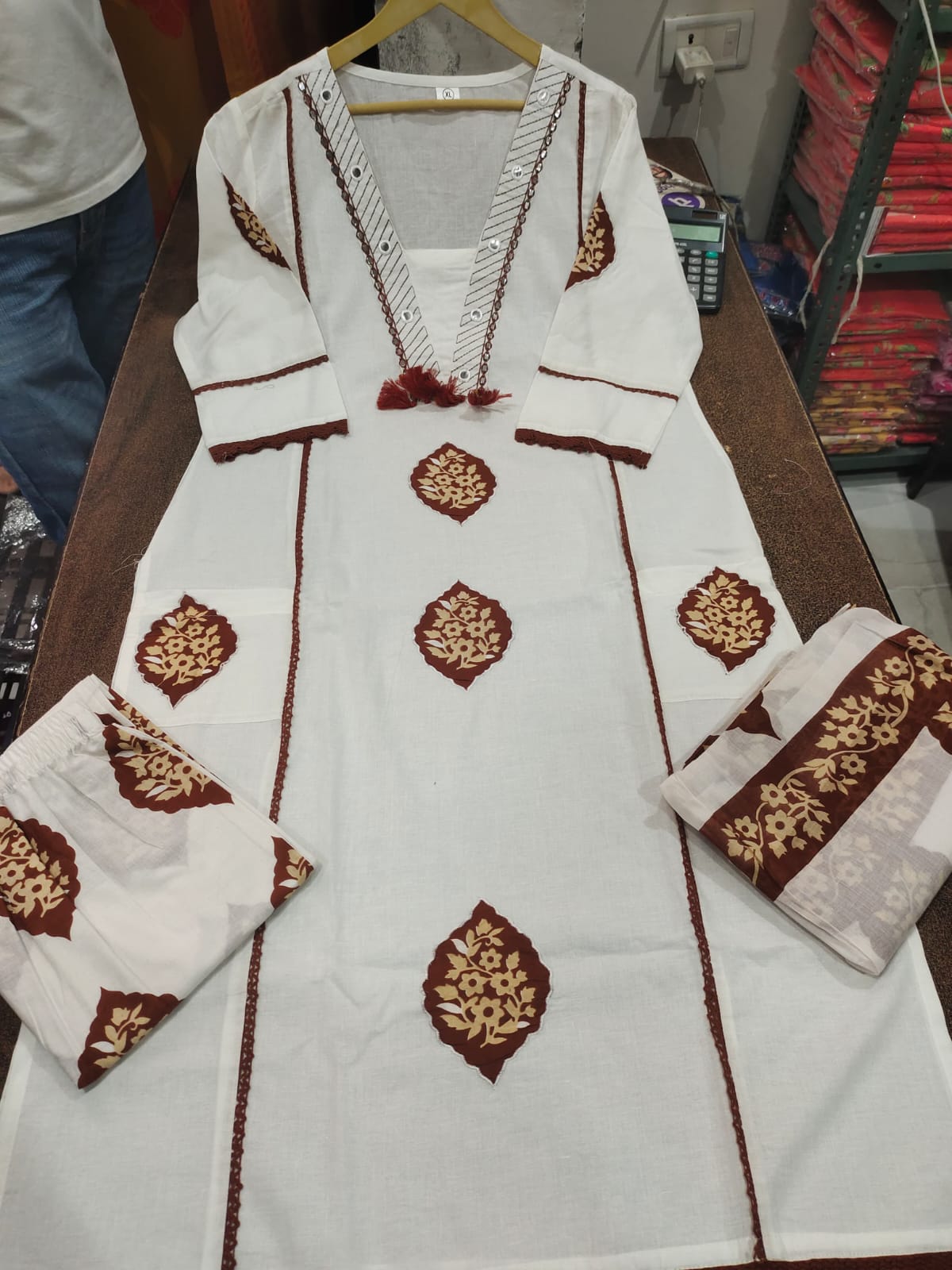 Jaipuri Print Kurta Pant Set with Dupatta 🌸