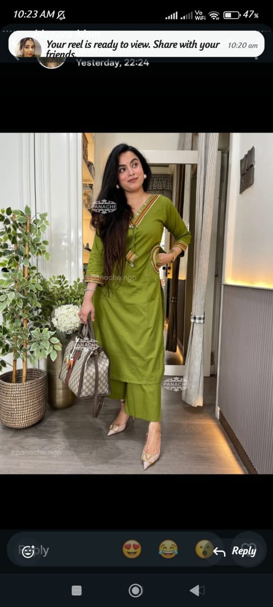 *Women's printed cotton kurta & pant set