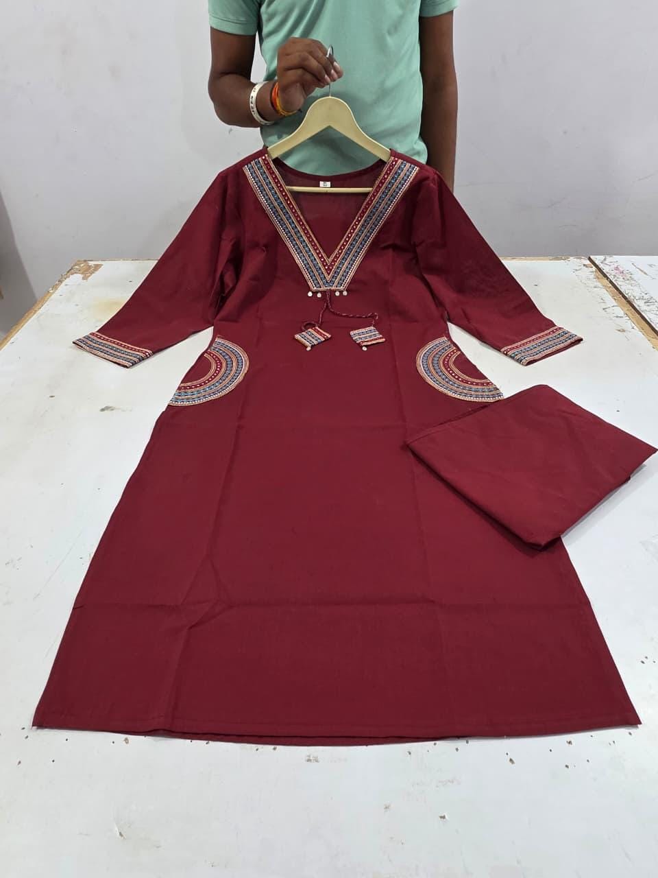 *Women's printed cotton kurta & pant set