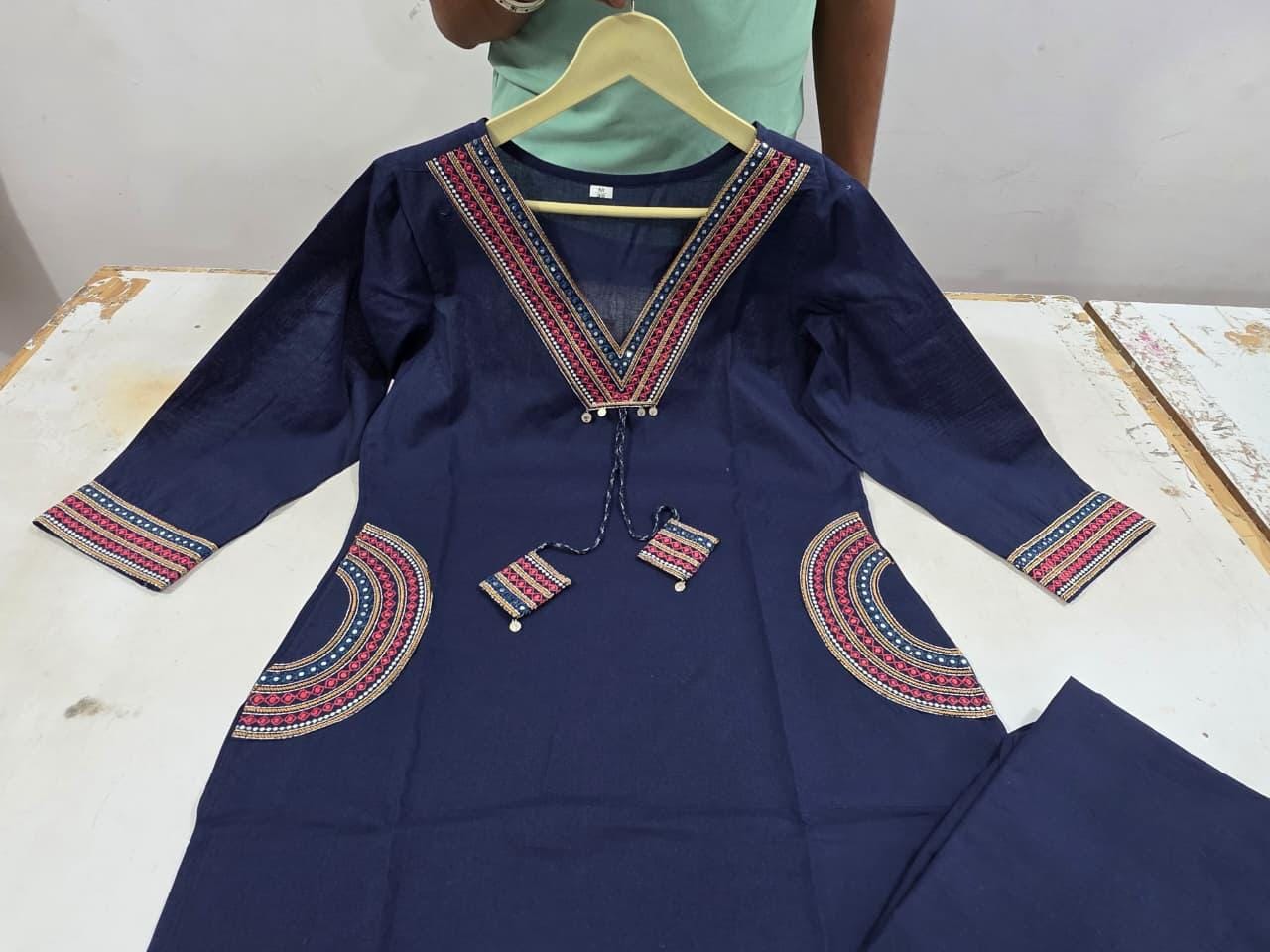 *Women's printed cotton kurta & pant set