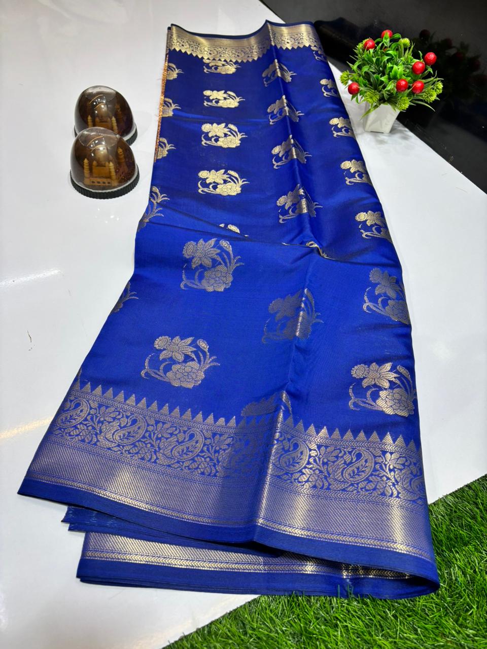 SOFT SEMI KATAN SILK WITH GOLDEN ZARI