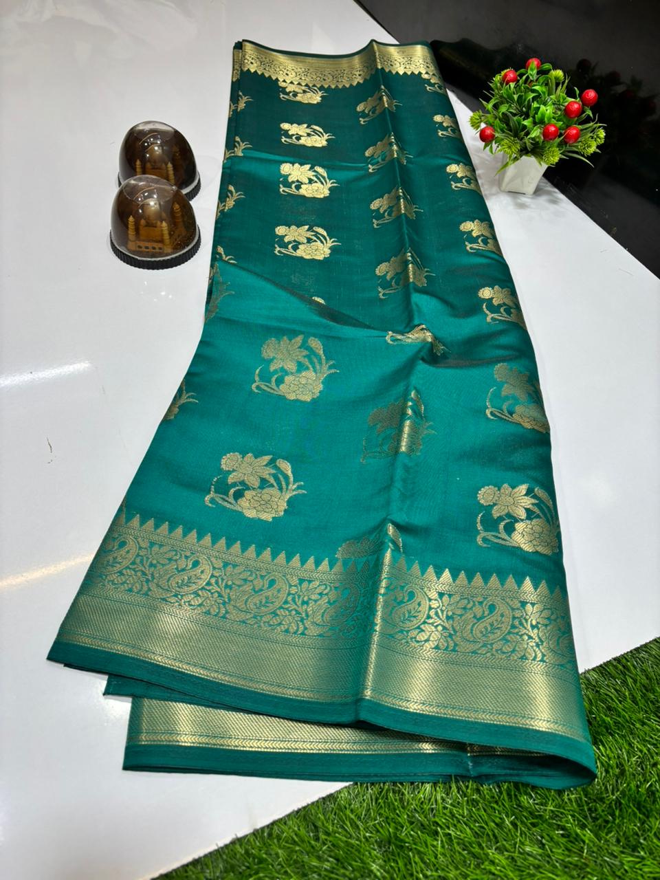 SOFT SEMI KATAN SILK WITH GOLDEN ZARI