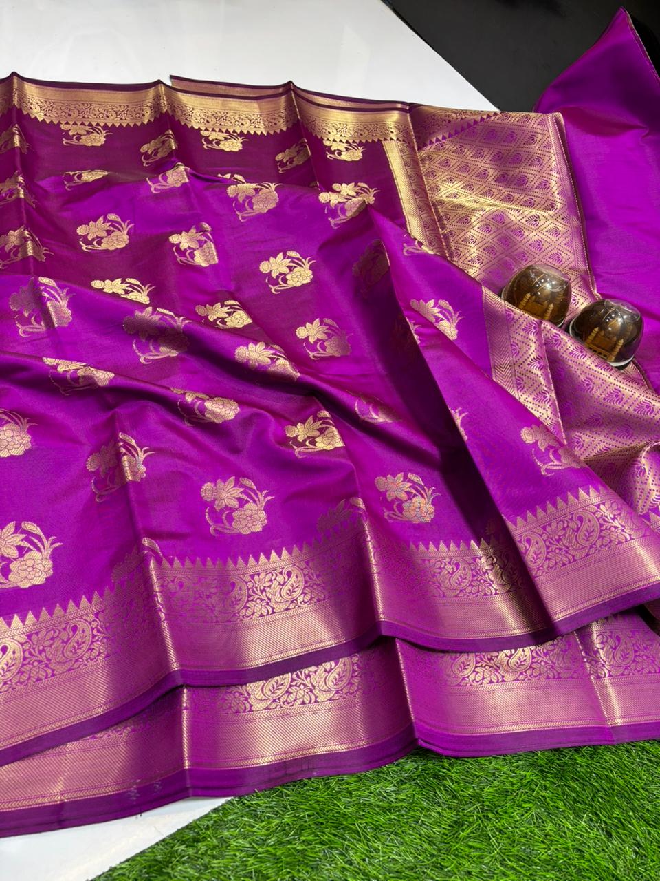 SOFT SEMI KATAN SILK WITH GOLDEN ZARI