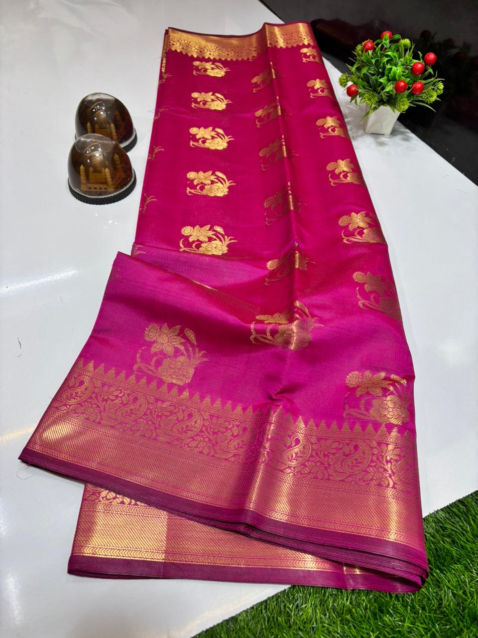 SOFT SEMI KATAN SILK WITH GOLDEN ZARI