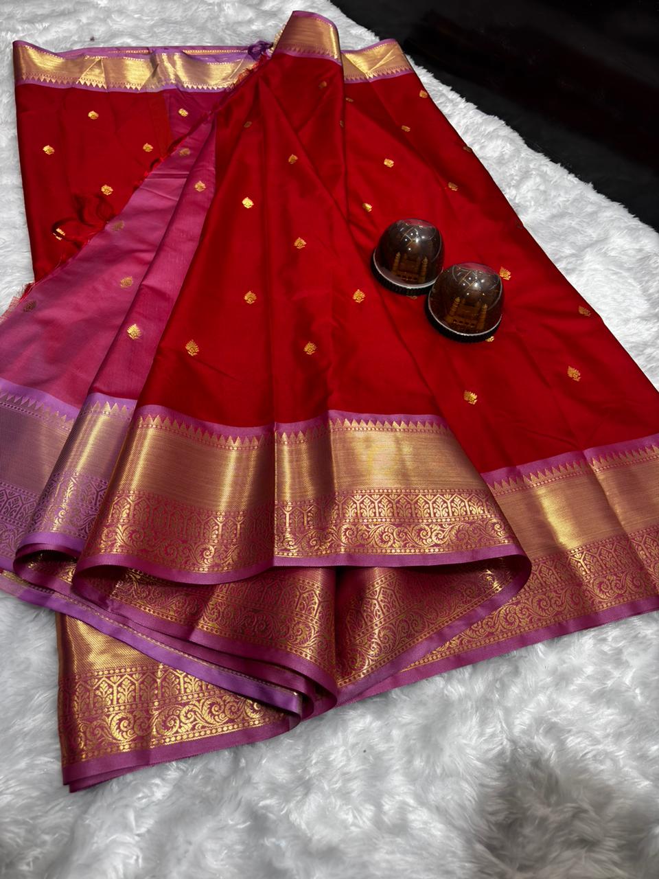 PREMIUM SEMI KATAN SILK SAREE WITH GOLDEN ZARI
