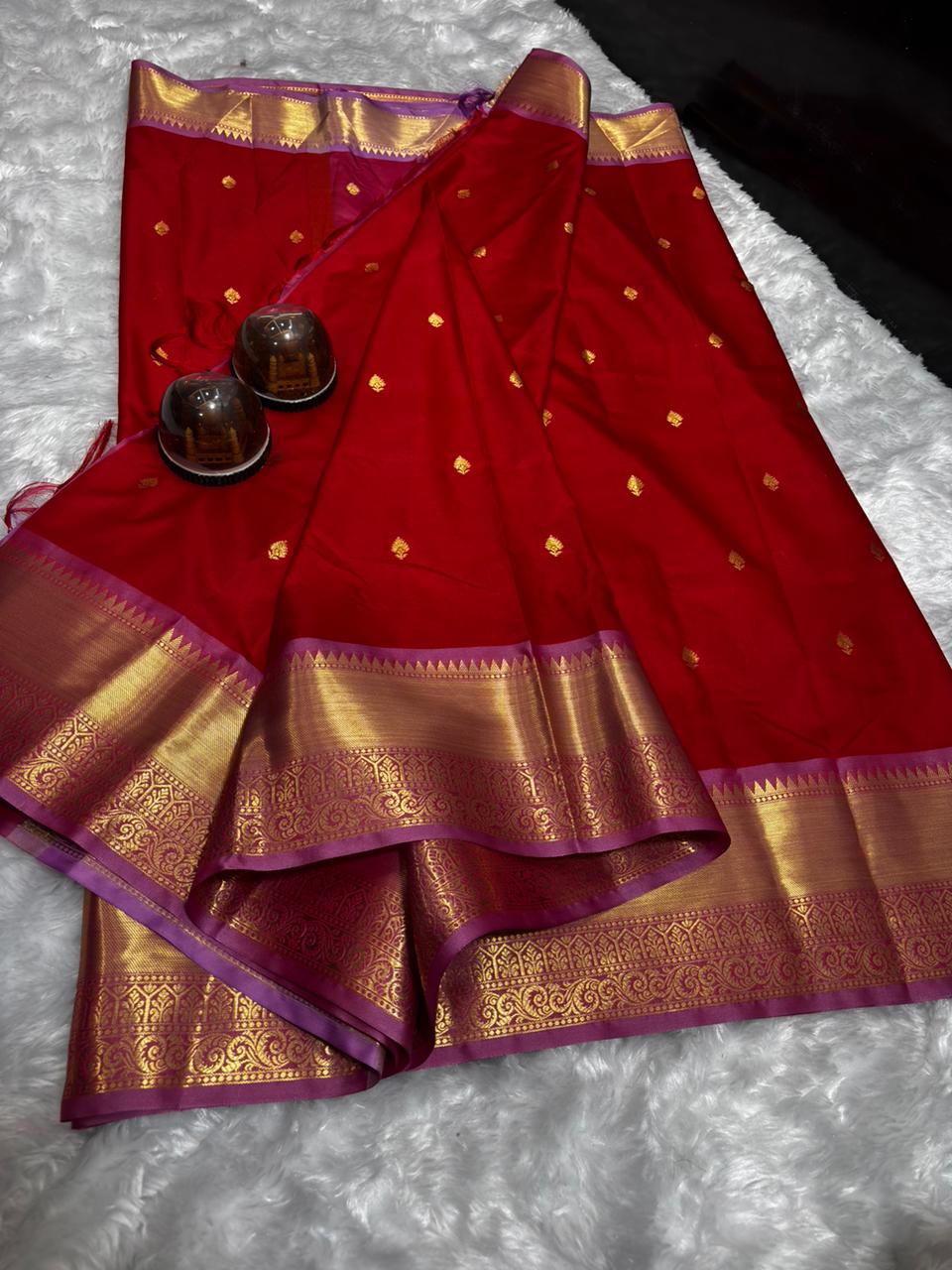 PREMIUM SEMI KATAN SILK SAREE WITH GOLDEN ZARI