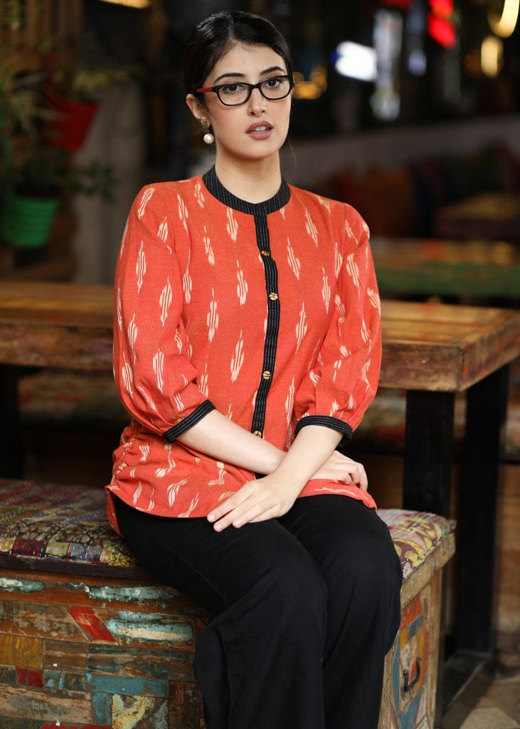 Premium Double Weaving Khadi Ikkat Shirt