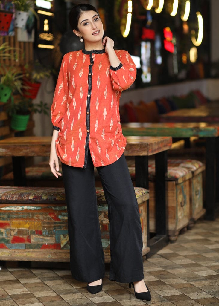 Premium Double Weaving Khadi Ikkat Shirt